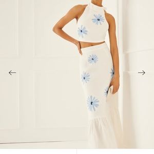 FULL SET NWT Something Navy Haltet Top and Skirt